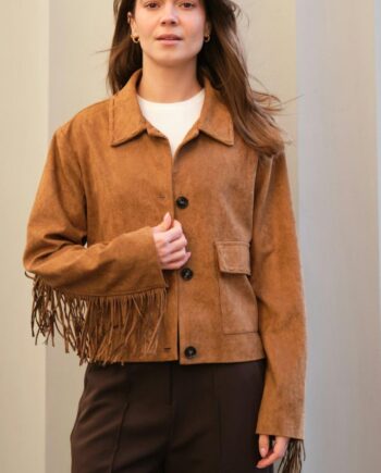 Neo Noir Jakke Lauron Faux Suede Cognac