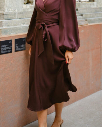 Neo Noir Kjole Rimini Heavy Sateen Burgundy