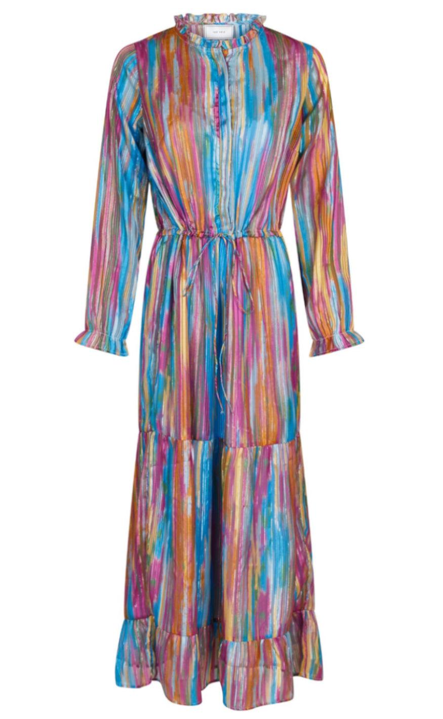 Neo Noir Kjole Silo Blurred Stripe Pink