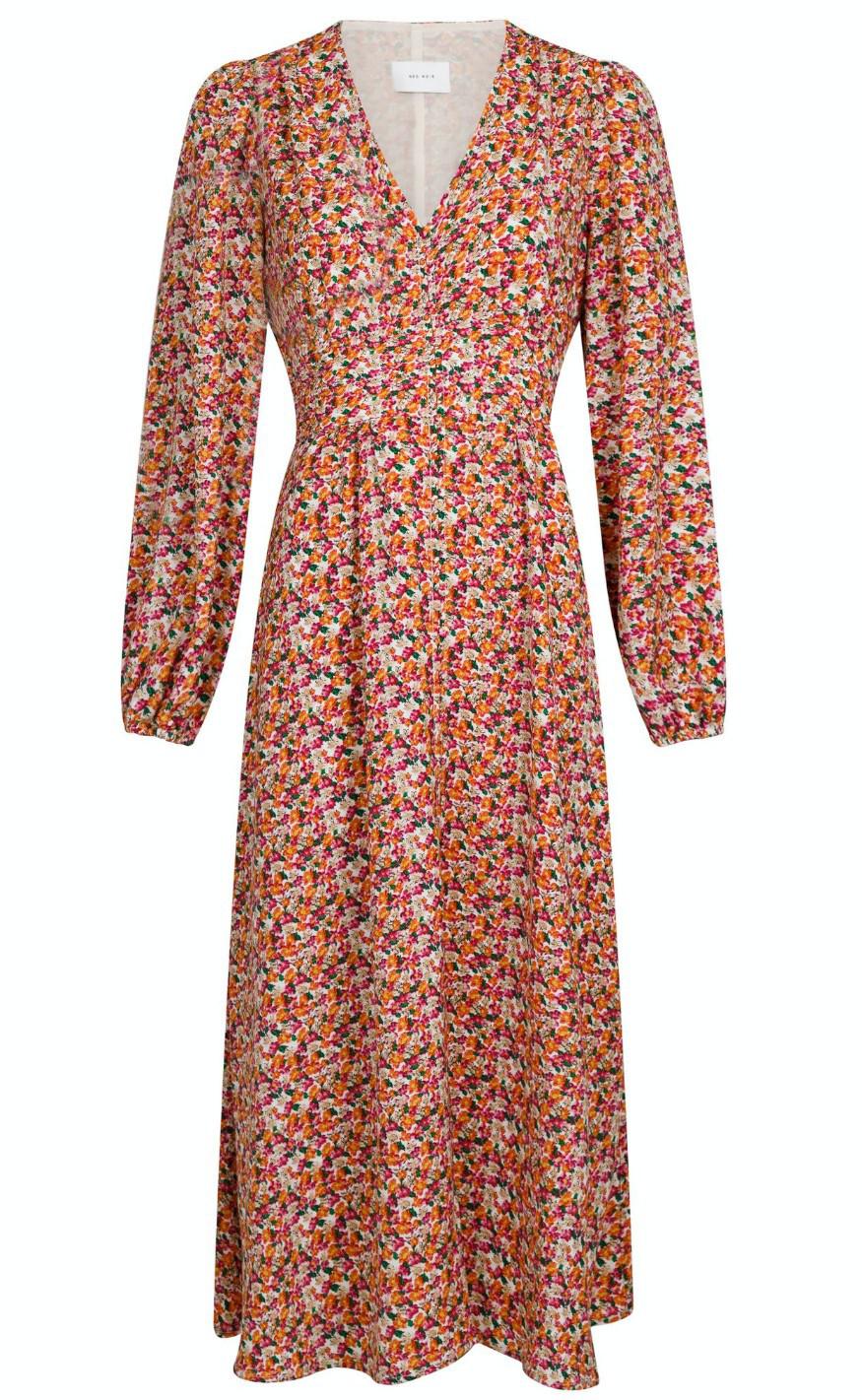 Neo Noir Kjole Timma Warm Floral Pink