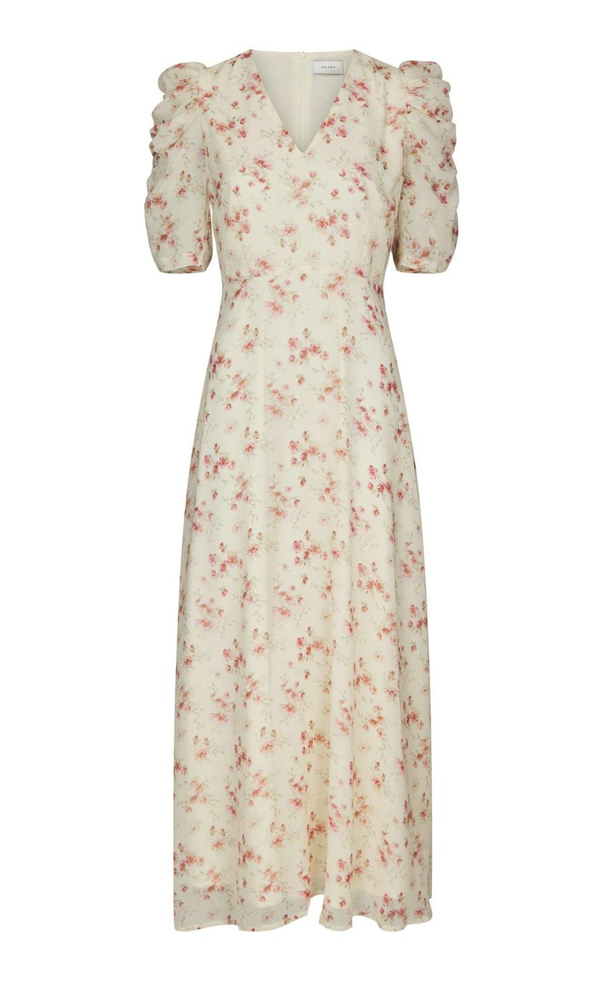 Neo Noir Kjole Vira Floral Creme