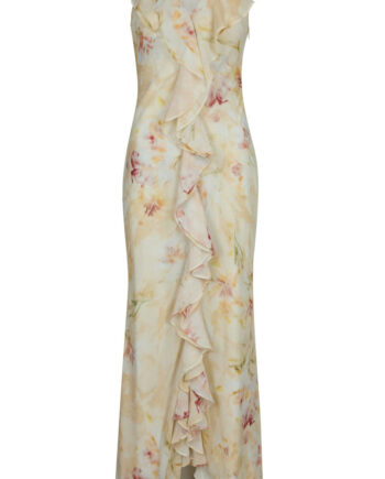 Neo Noir Kjole Zella Chiffon Dusty Yellow