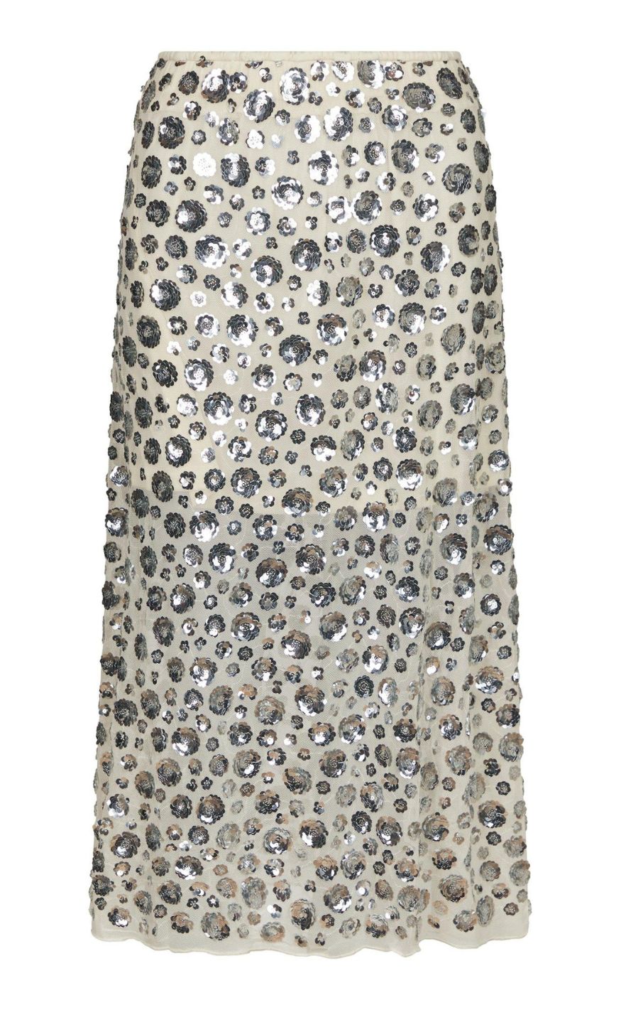 Neo Noir Nederdel Gilla Flower Sequins Creme