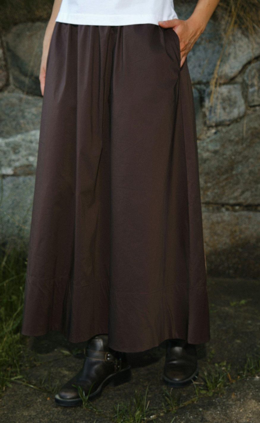 Neo Noir Nederdel Yara Poplin Chocolate Brown