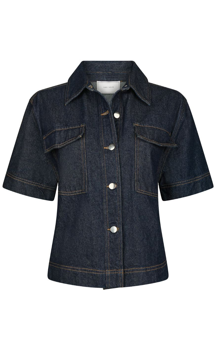 Neo Noir Skjorte Tiki Denim Dark Blue