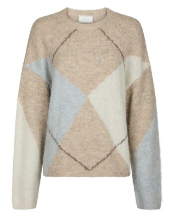 Neo Noir Strik Inga Check Beige Melange
