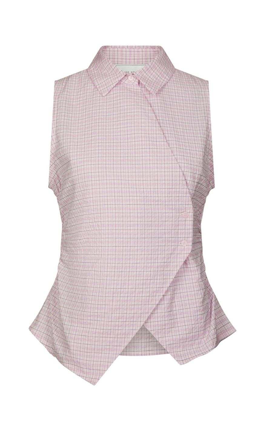 Neo Noir Top Celest Check Light Pink