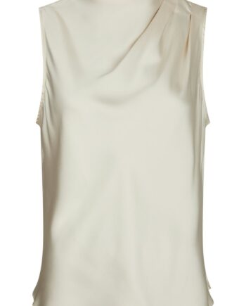 Neo Noir Top Isola Drapy Satin Creme