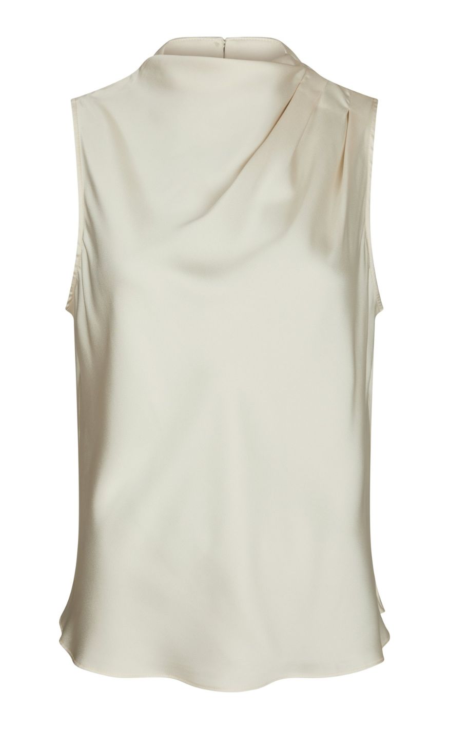 Neo Noir Top Isola Drapy Satin Creme