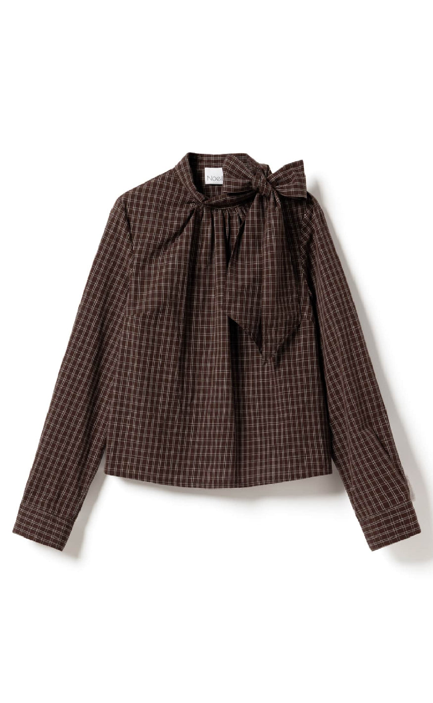 Noella Bluse Kesha Ls Cari Brown Check