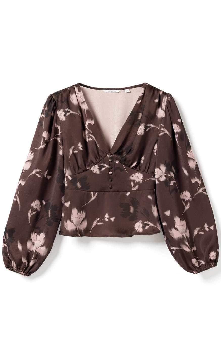 Noella Bluse -lilith Ls Dena Burgundy Print