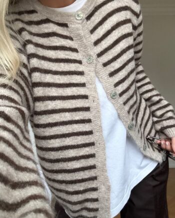Noella Cardigan Mertice Brown Sand Stripe