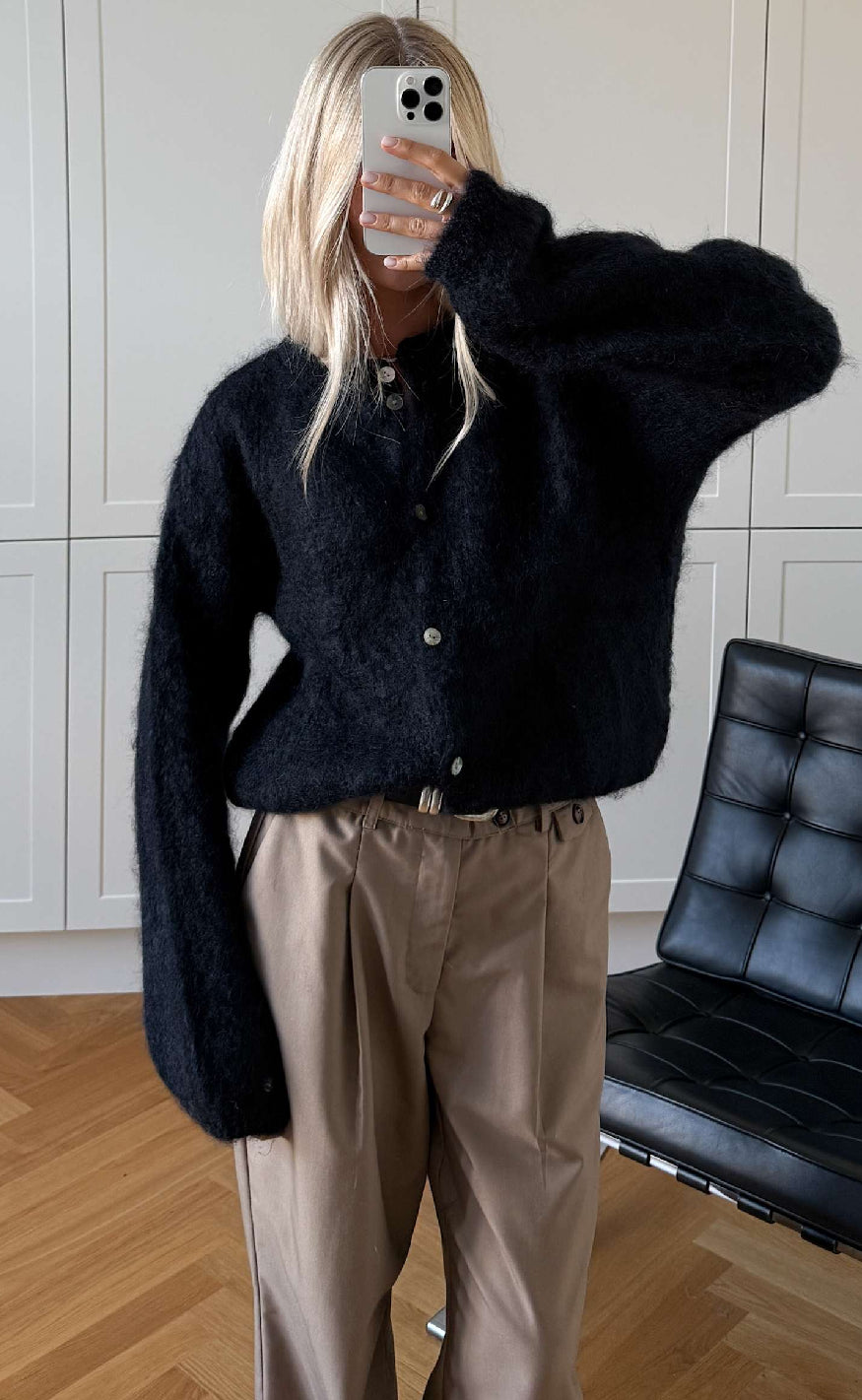 Noella Cardigan -kae Mohair Navy