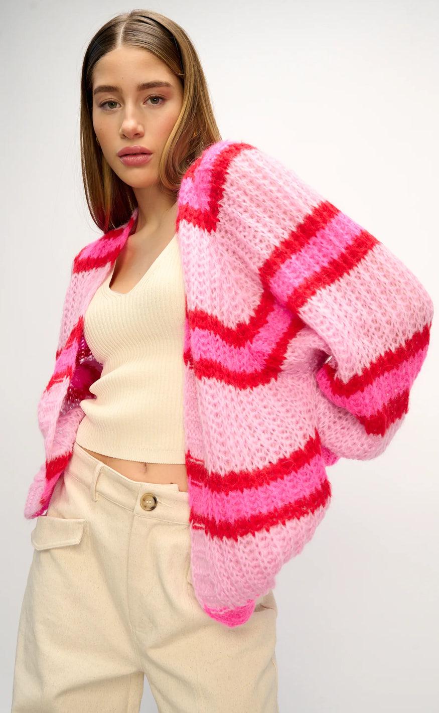 Noella Cardigan Vera Berry Red Mix