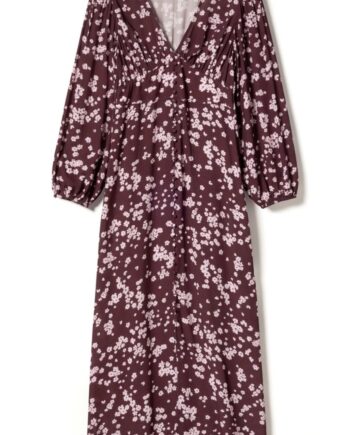 Noella Kjole Lilith Maxi Deja Burgundy Print