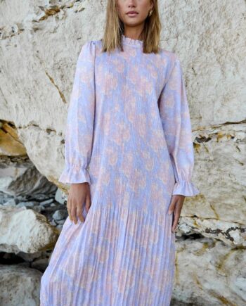 Noella Kjole Rebecca Lavender Apricot Print