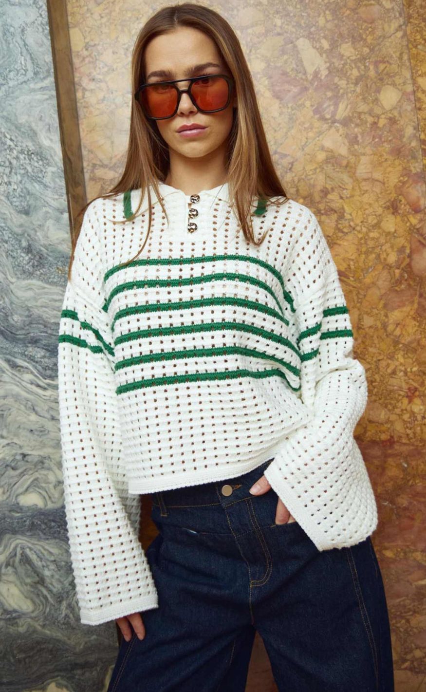 Noella Strik Leen Talani Green Stripe