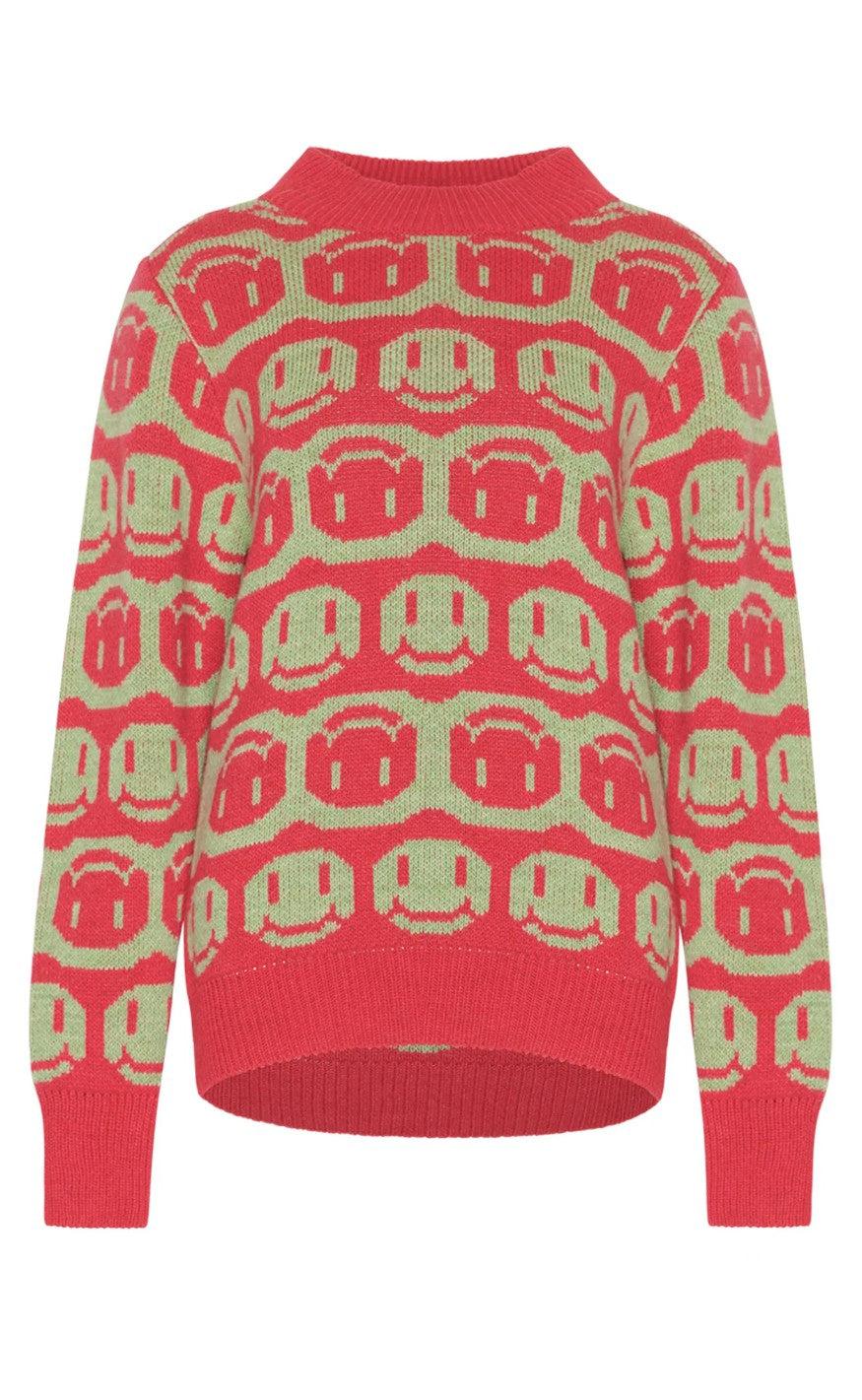 Noella Sweater Face Fuxia Lime Mix
