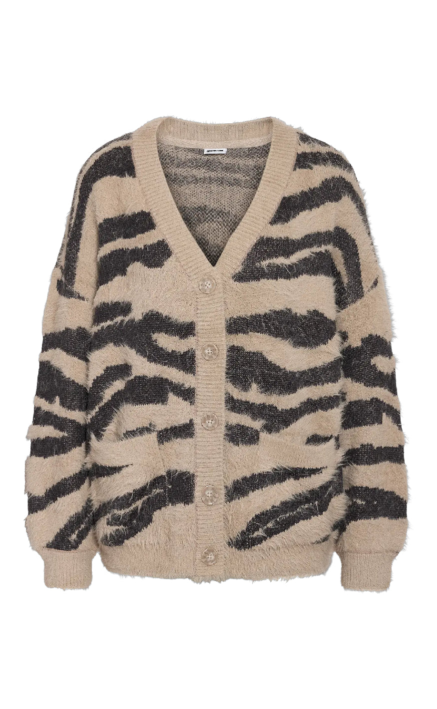 Noisy May Cardigan Flynn Obsidian Zebra