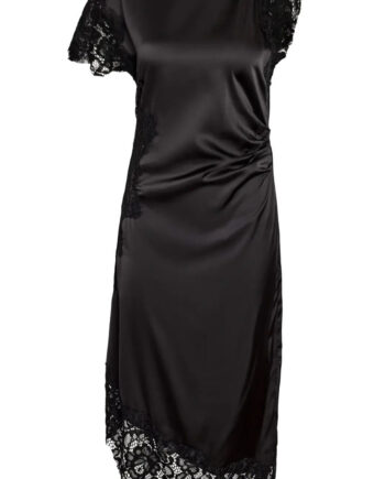 Noisy May Kjole Wren     Satin Lace Long Black