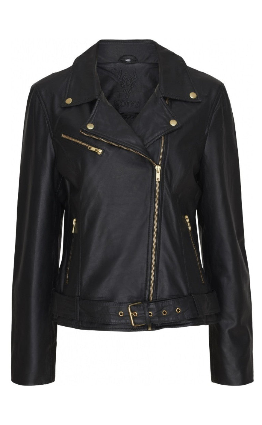 Notyz Jakke Biker Black Gold Acc
