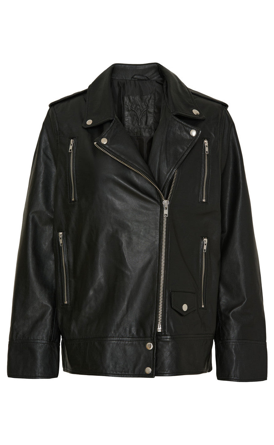 Notyz Jakke Biker Black Silver Acc