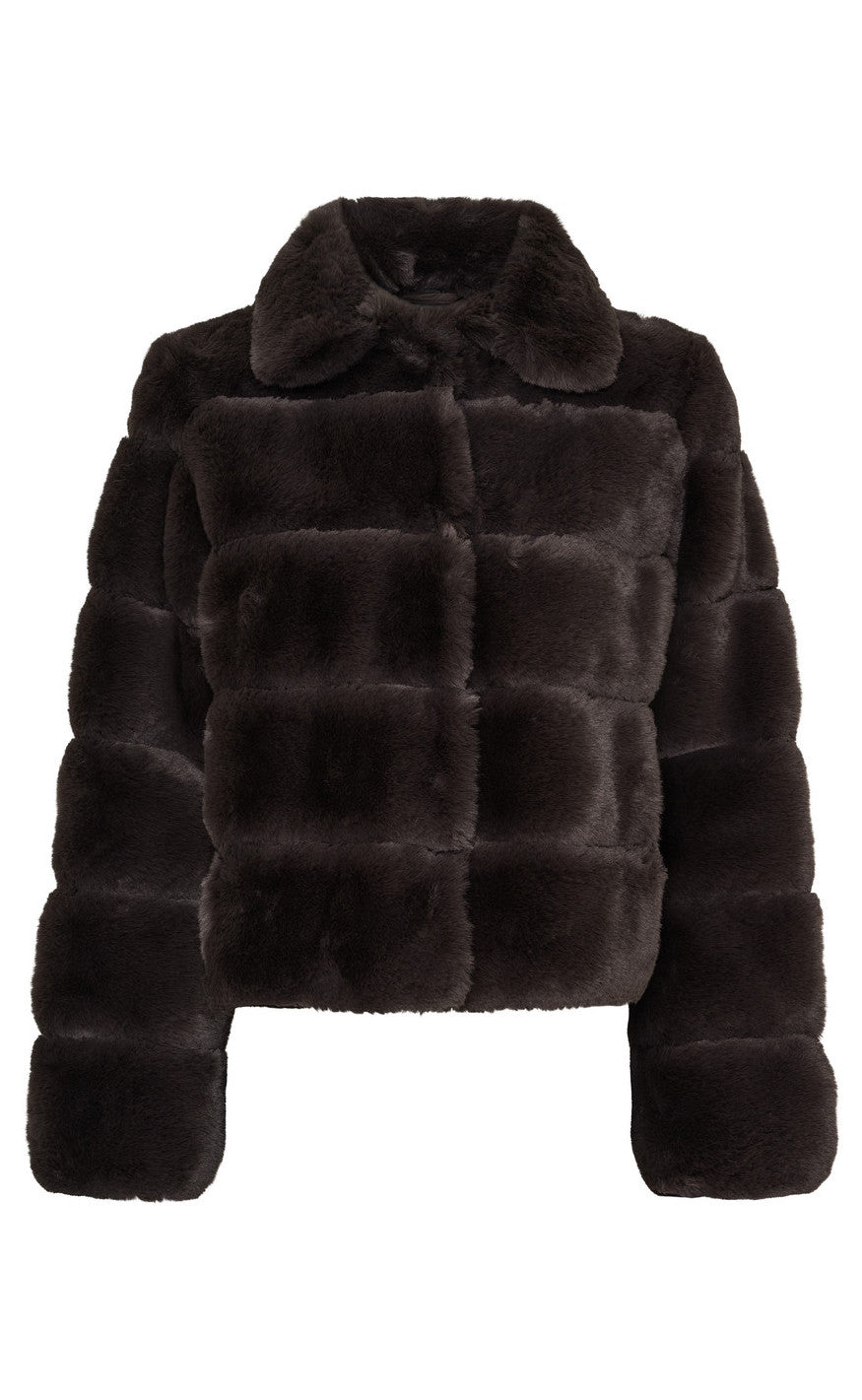 Notyz Jakke Fake Fur Chocolate