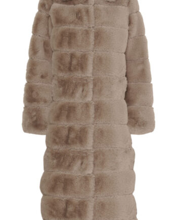 Notyz Jakke Fake Fur Long Sand