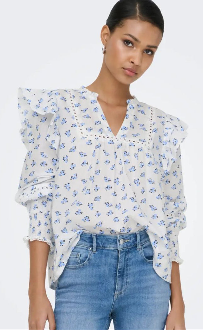 Only Bluse Idris Cashmere Blue Mini Floral