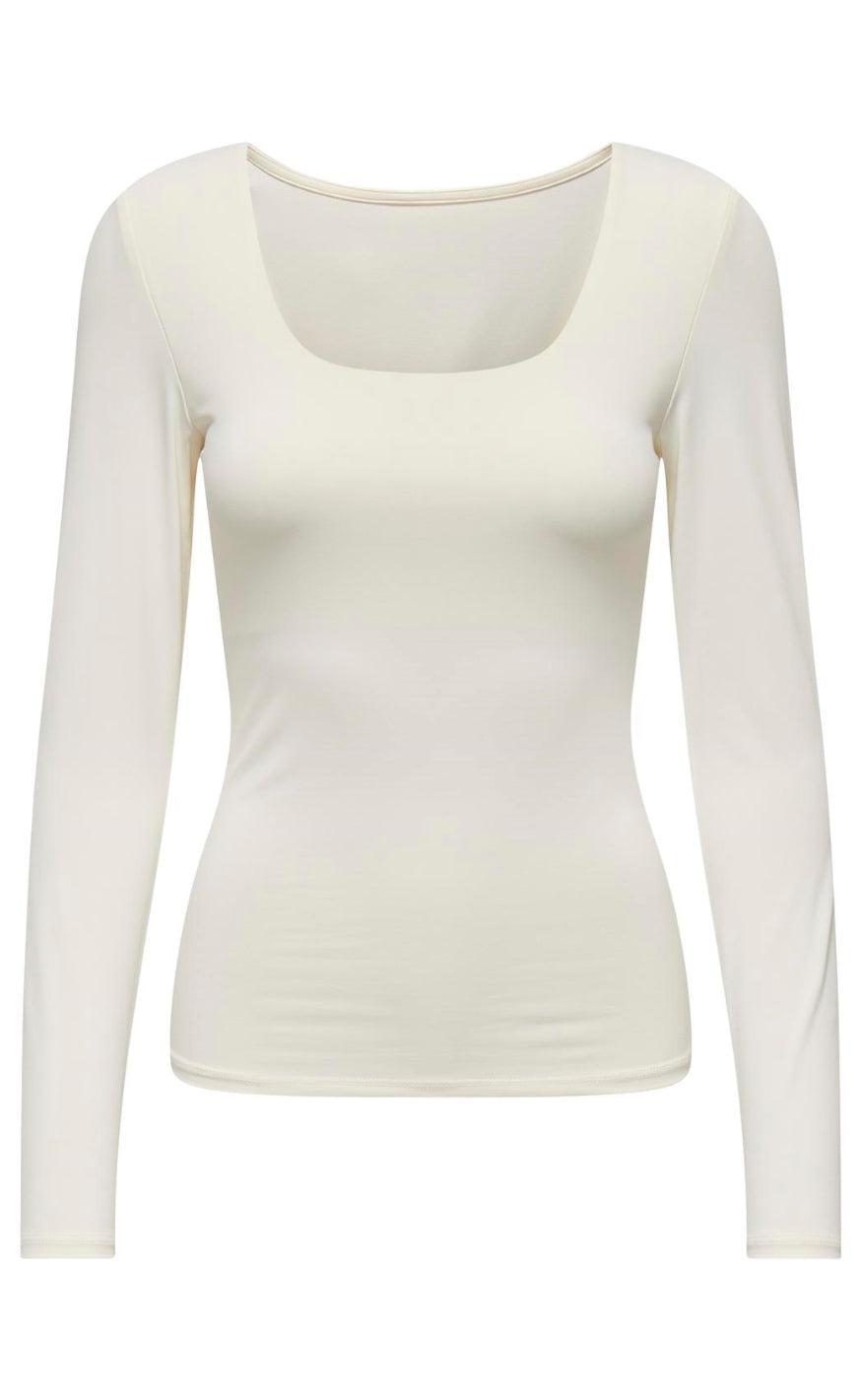 Only Bluse Lea Deep Ways Cloud Dancer