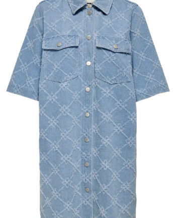 Only Kjole Belle Print Light Blue Denim