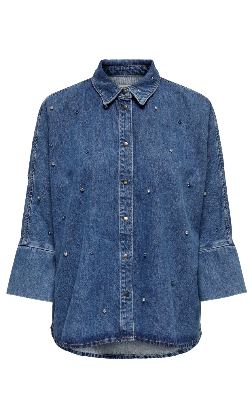 Only Skjorte Grace Medium Blue Denim