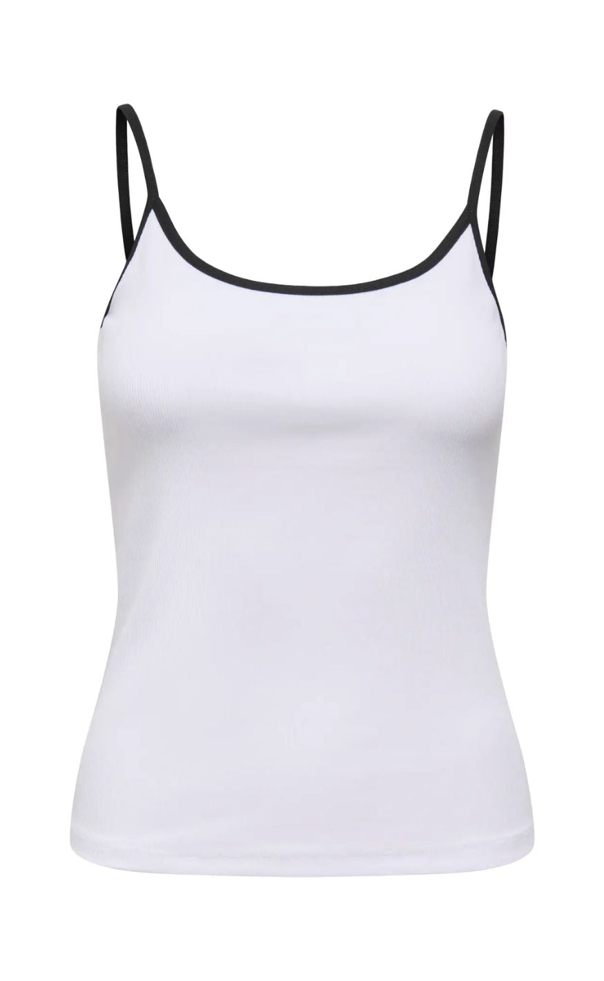 Only Top Fenja Bright White Black Detail
