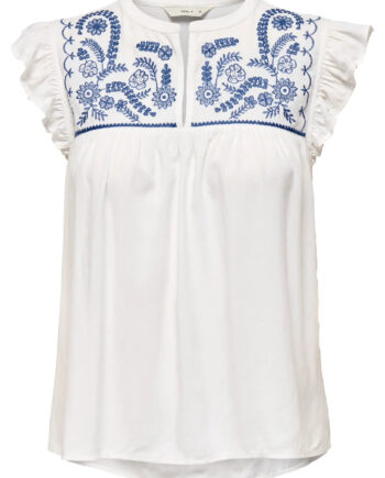 Only Top Vestine Cloud Dancer Blue