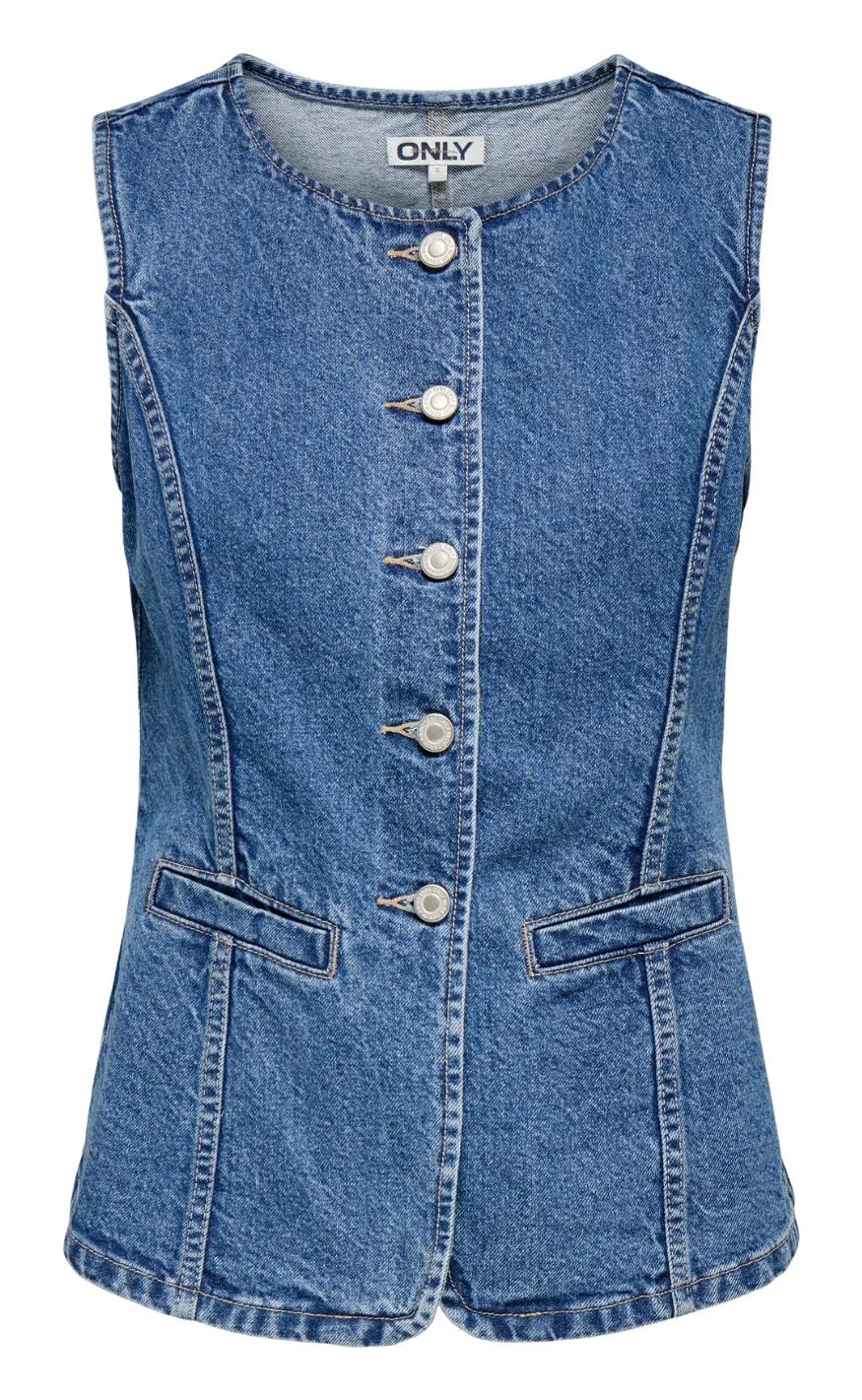 Only Vest Giulina Medium Blue Denim