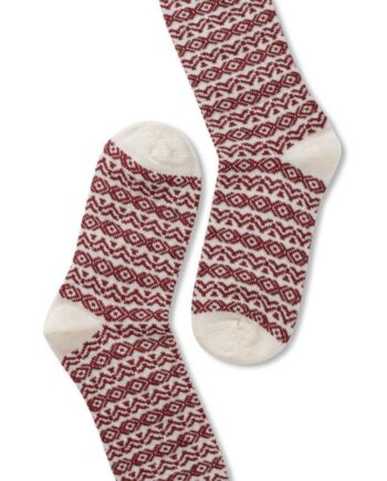 Oroblu Strømper Woman Wool Pattern Off White   Burgundy