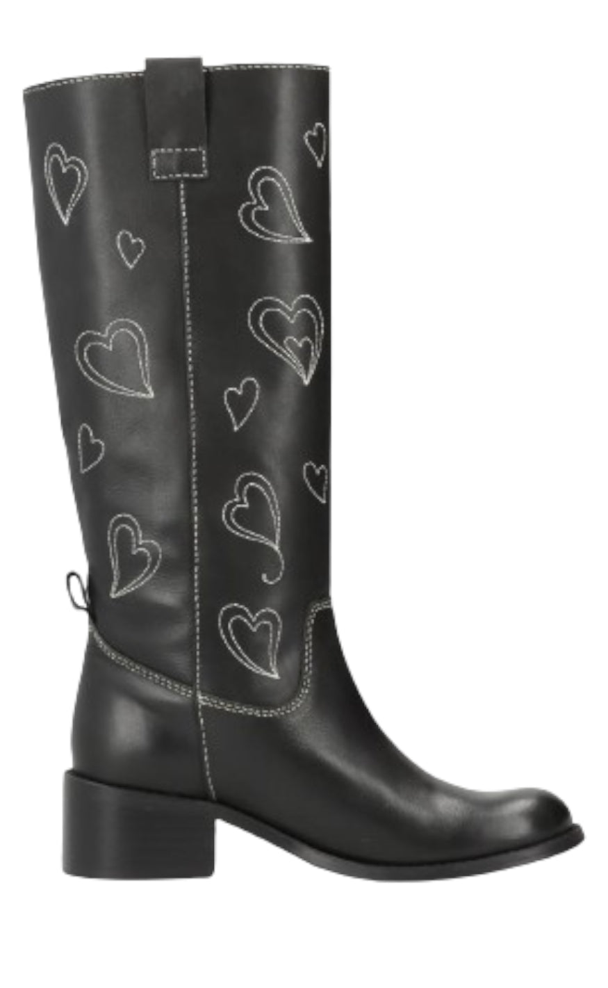 Phenumb Støvler Heartscape Leather Stitched Black