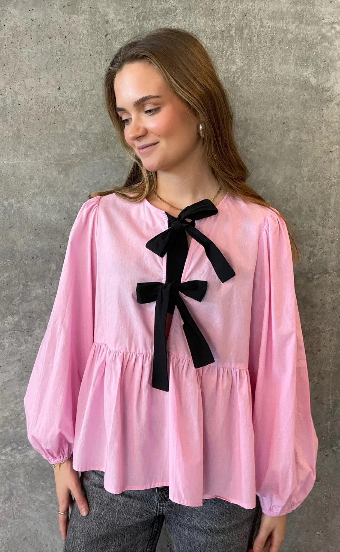 Pieces Bluse Golly Bow Fairy Tale Black Bows