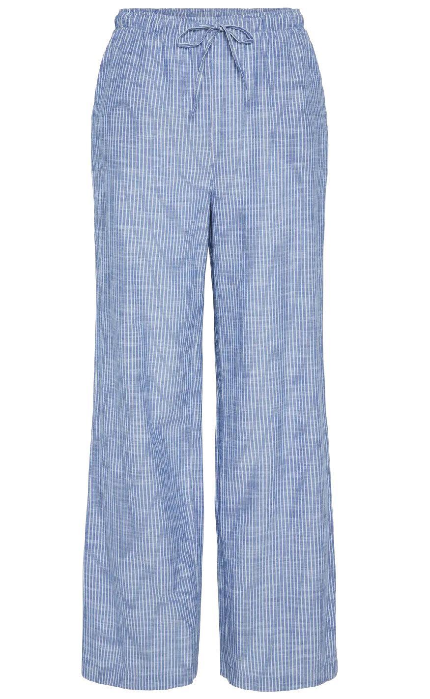 Pieces Bukser Apia Nautical Blue Bright White