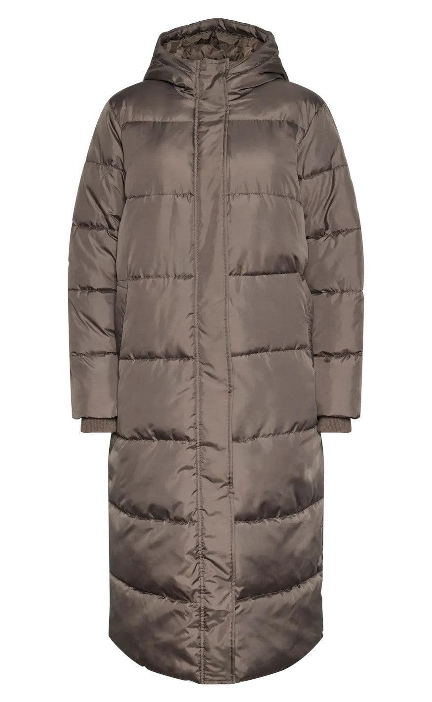 Pieces Jakke Maddie Long Puffer Morel
