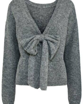Pieces Strik Allison Bow Medium Grey    Melange Bow
