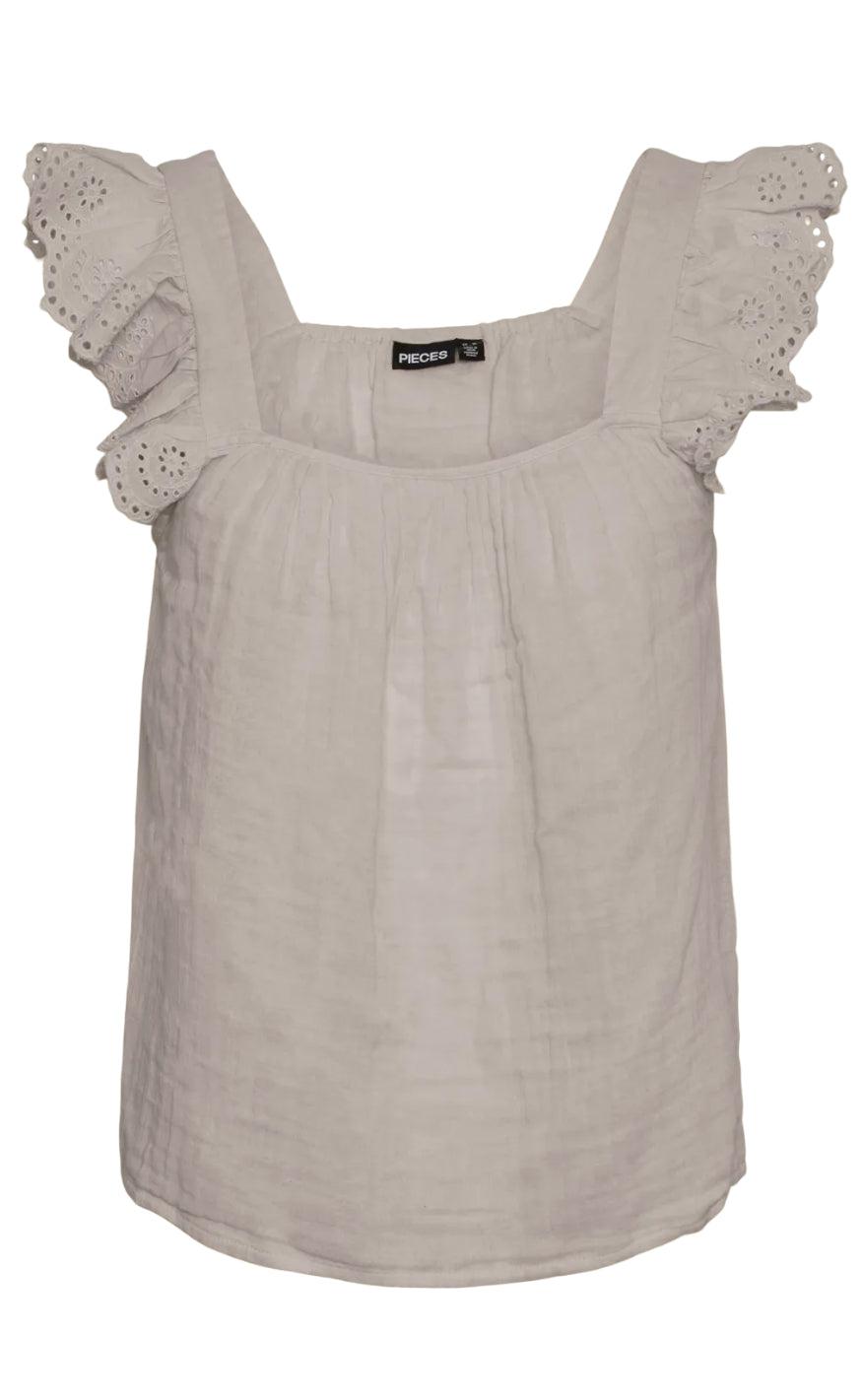 Pieces Top Kiara Silver Gray