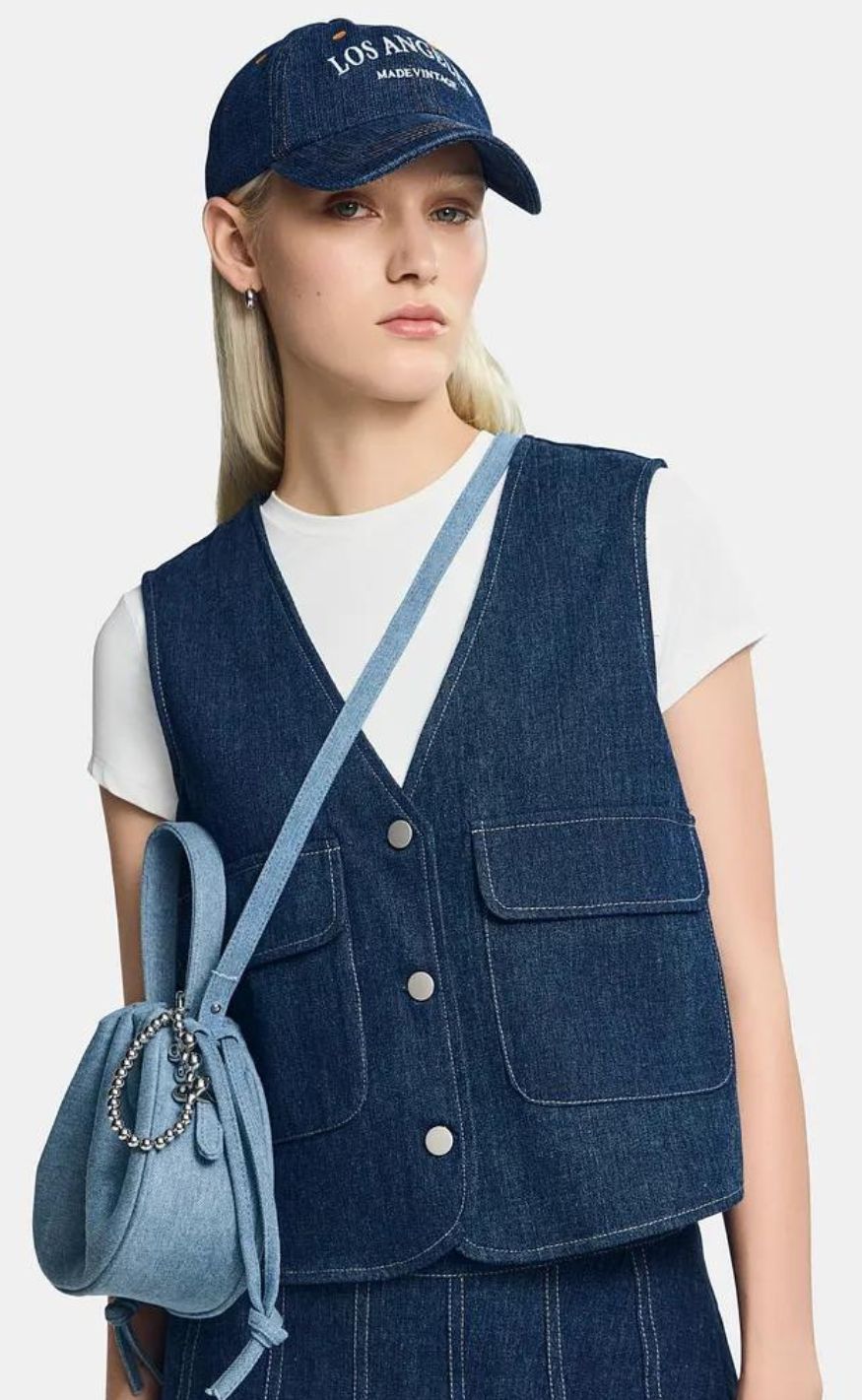 Pieces Vest Fabia Dark Blue Denim