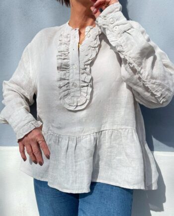 Say Ina Copenhagen Bluse Caroline Linen Off White