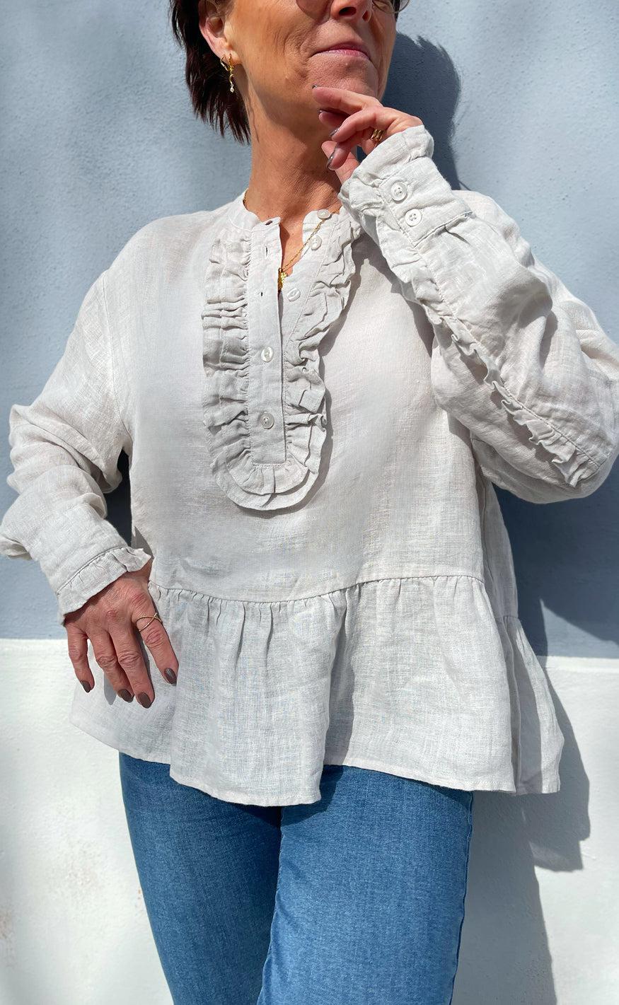 Say Ina Copenhagen Bluse Caroline Linen Off White