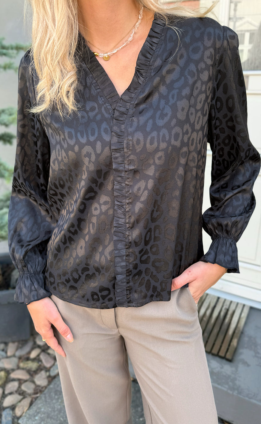 Say Ina Copenhagen Bluse Catja Black Leopard