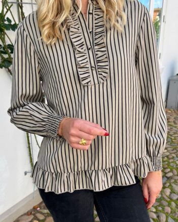 Say Ina Copenhagen Bluse Pia Brown Black Stripe