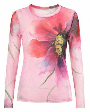 Say Ina Copenhagen Bluse Sophia Mesh Big Pink Flowers