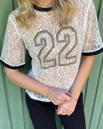 Say Ina Copenhagen Bluse Susanna Football White Lace  Vendbar