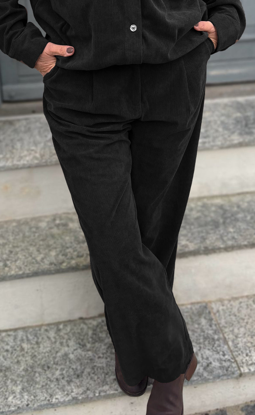 Say Ina Copenhagen Bukser Carina Black Corduroy